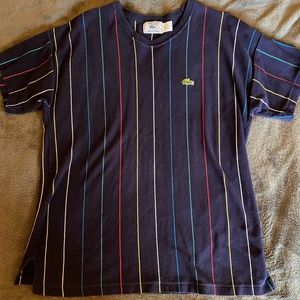Vintage Izod Lacoste Vertical Stripe Colored Tee
